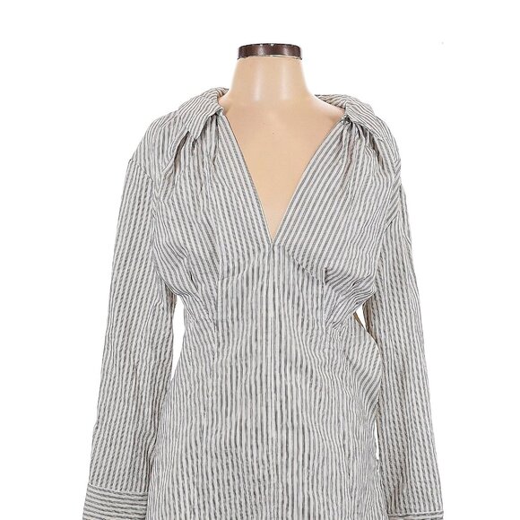 Zara grey / white striped tunic - Size L - Picture 1 of 2